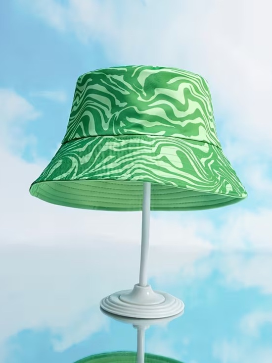 Accessories - Green Swirl Festival Bucket Hat | Y2K Retro Summer Vibes